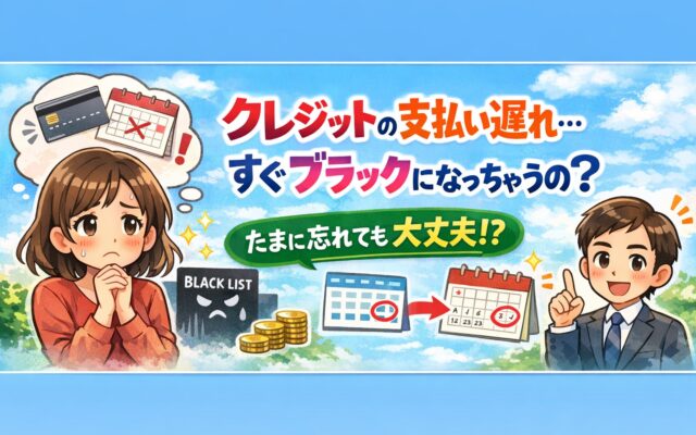 クレジットの引き落とし日を忘れて支払いが遅れたら…すぐブラックになるの？