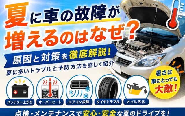 夏に車の故障が増えるにはなぜ？原因と対策を徹底解説！